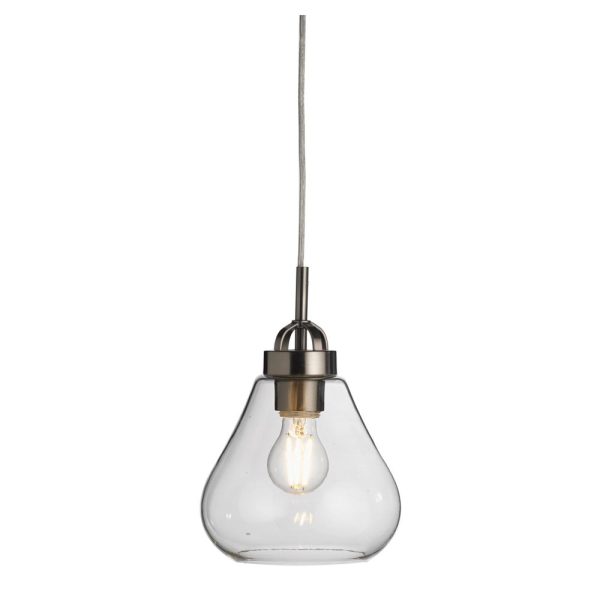 Turua small pendant light in antique chrome with clear glass main image