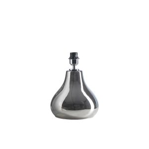 Turua smoked glass table lamp base only in polished chrome as supplied