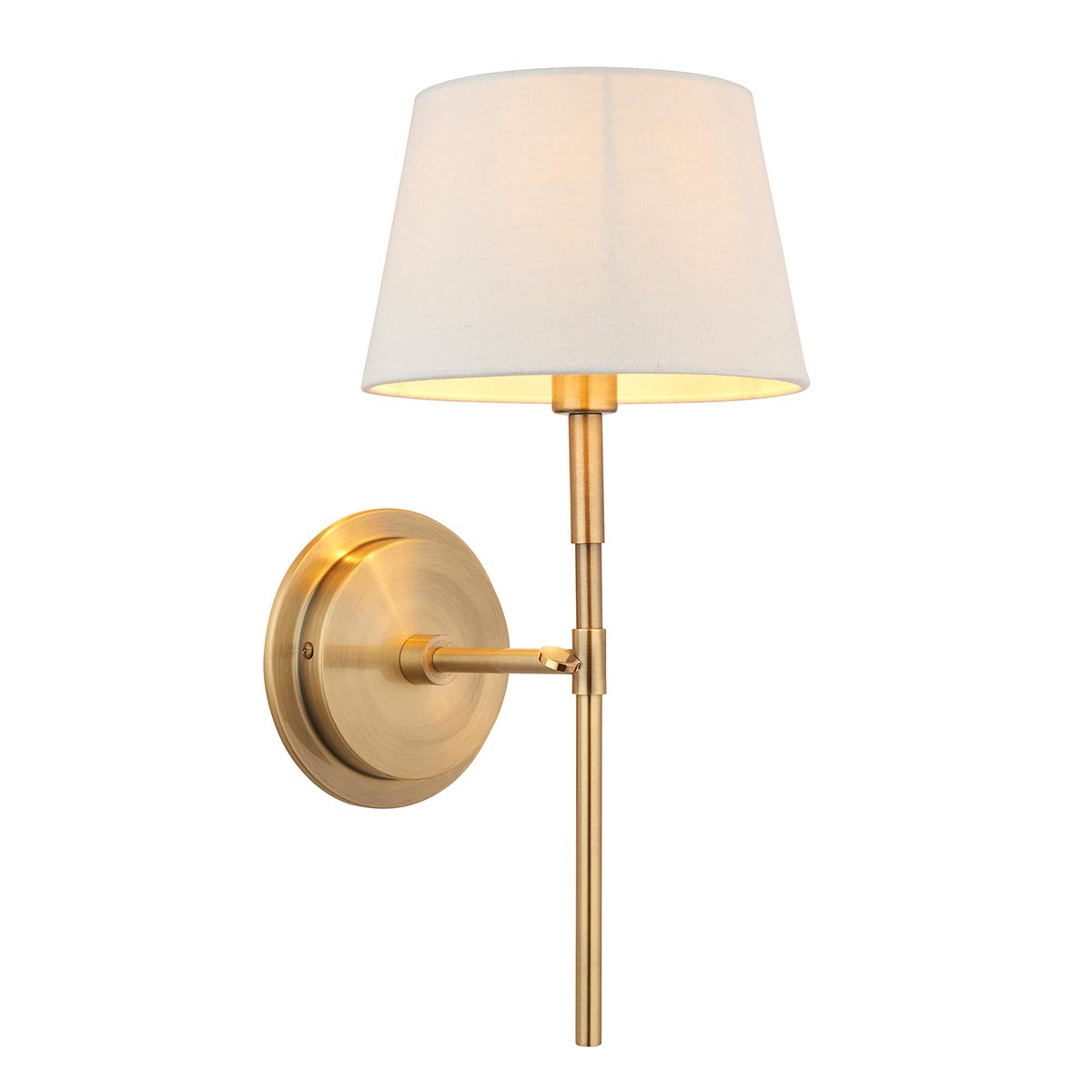 Endon Rennes Antique Brass Wall Light With Ivory Shade 103355