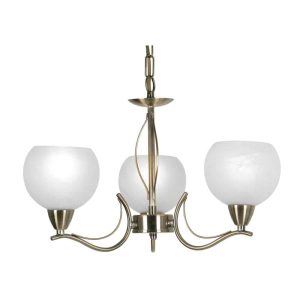 Luanda elegant 3 light chandelier in antique brass