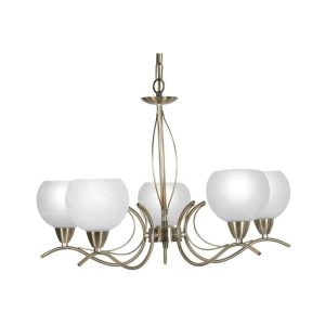 Luanda elegant 5 light chandelier in antique brass