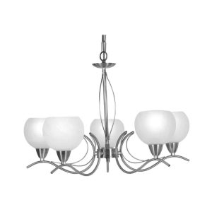 Luanda elegant 5 light chandelier in antique chrome