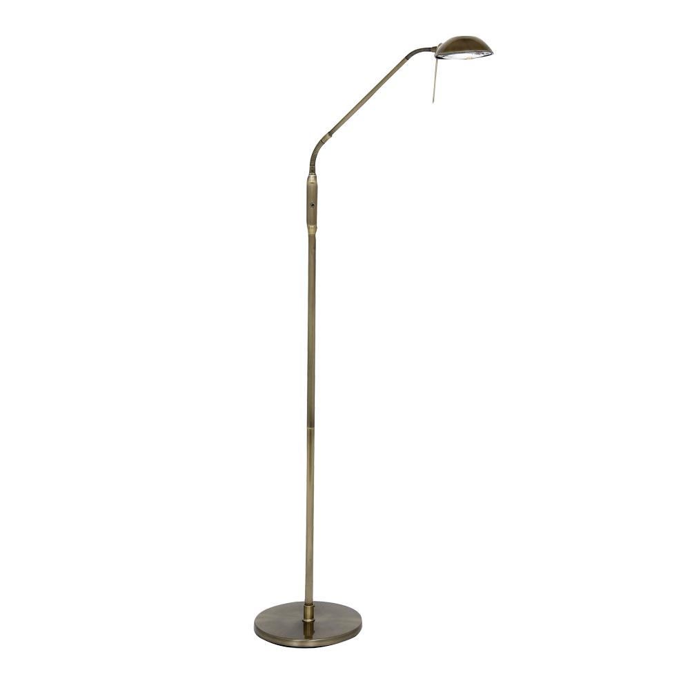 Metis Adjustable Floor Reading Lamp Antique Brass