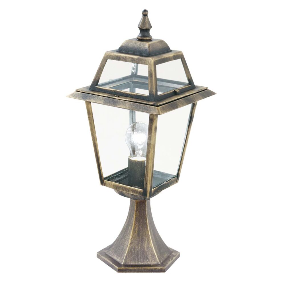 New Orleans Outdoor Post Top Lantern Light Black & Gold 1524