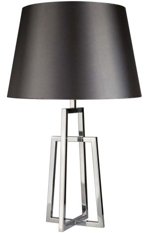 York crossed frame 1 light table lamp in polished chrome
