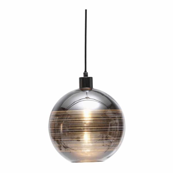 Lia trendy single pendant ceiling light in chrome plated glass main image