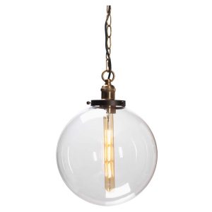 Otra single pendant light in black and gold on white background