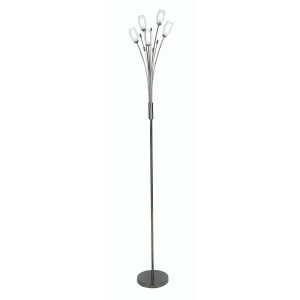 Pandora 5 light floral floor lamp in black chrome main image