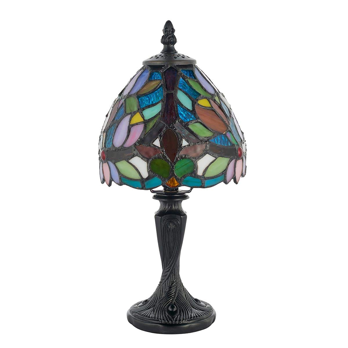 Sylvette Mini Tiffany Table Lamp Traditional Floral Design 