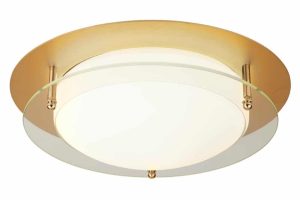 flush mount LED 38cm bathroom ceiling light gold IP44