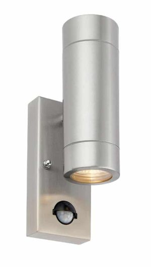 Palin stainless steel outdoor PIR wall up & down light with override