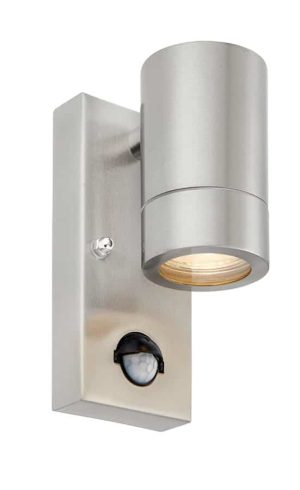 Palin stainless steel outdoor PIR wall down light with override