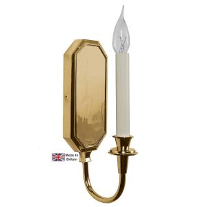Valerie single Georgian wall light in solid brass shown polished