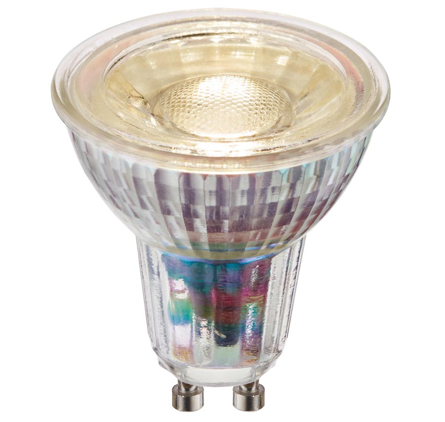 Dimmable Smd Led Glass Gu10 Bulb Warm White 470 Lumen 90982