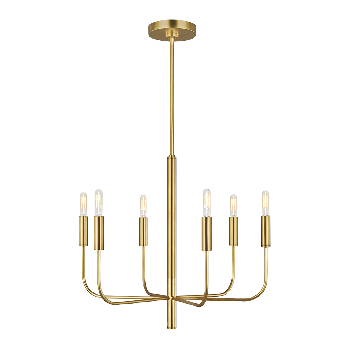 Feiss Brianna 6 Light Chandelier In Burnished Brass Finish