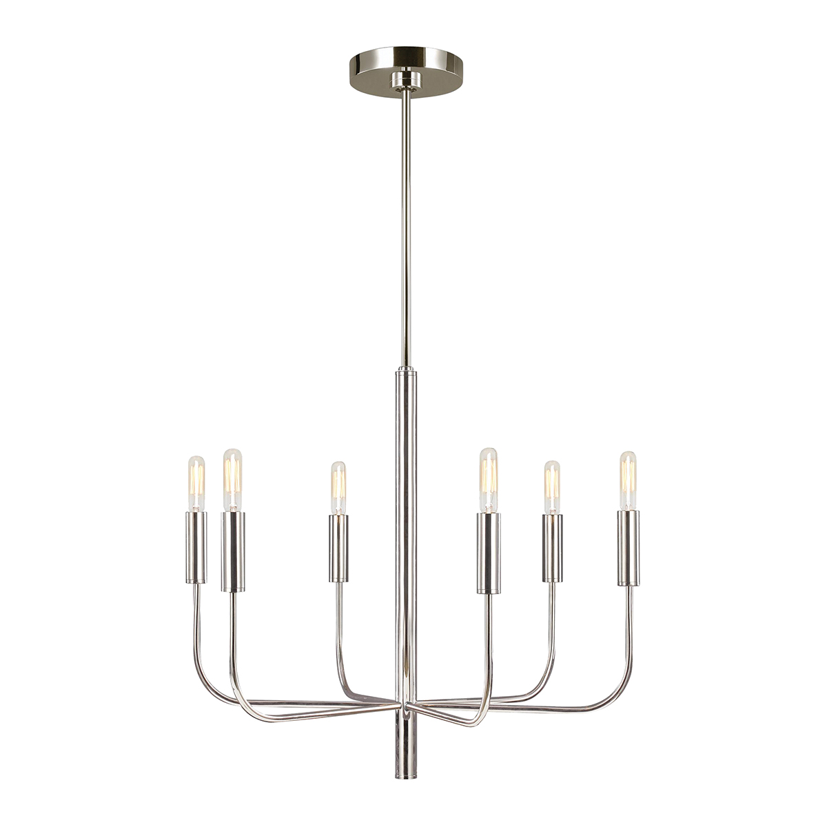 Feiss Brianna 6 Light Chandelier In Polished Nickel