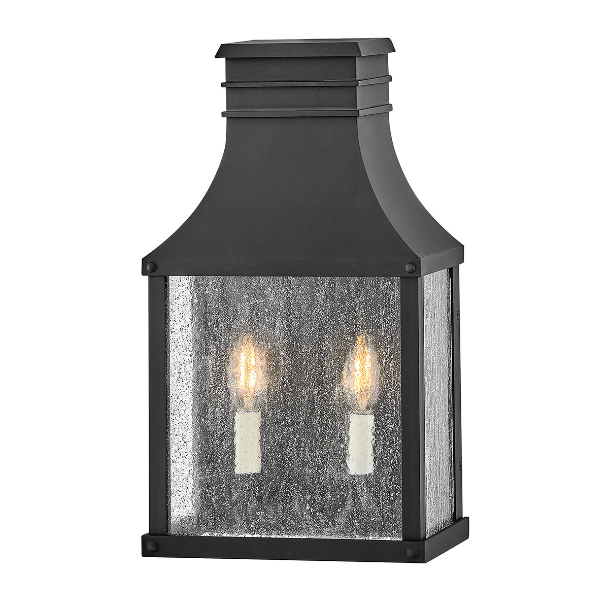 Beacon Hill 2 Light Outdoor Wall Half Lantern Museum Black