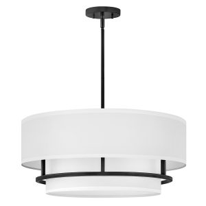 Hinkley Graham 4 light duo mount ceiling pendant in satin black shown as pendant