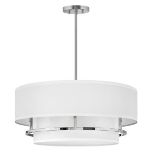 Hinkley Graham 4 light duo mount ceiling pendant in polished nickel shown as pendant