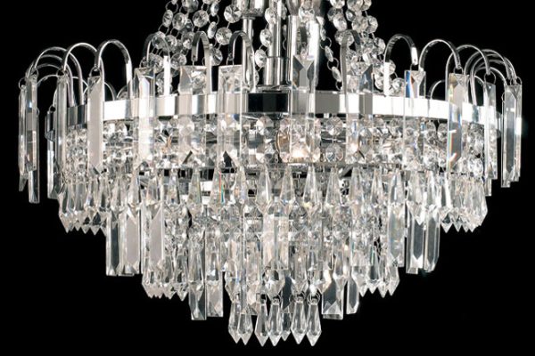 Amadis 6 Light Chrome Pendant Chandelier Glass Drops 96826-CH