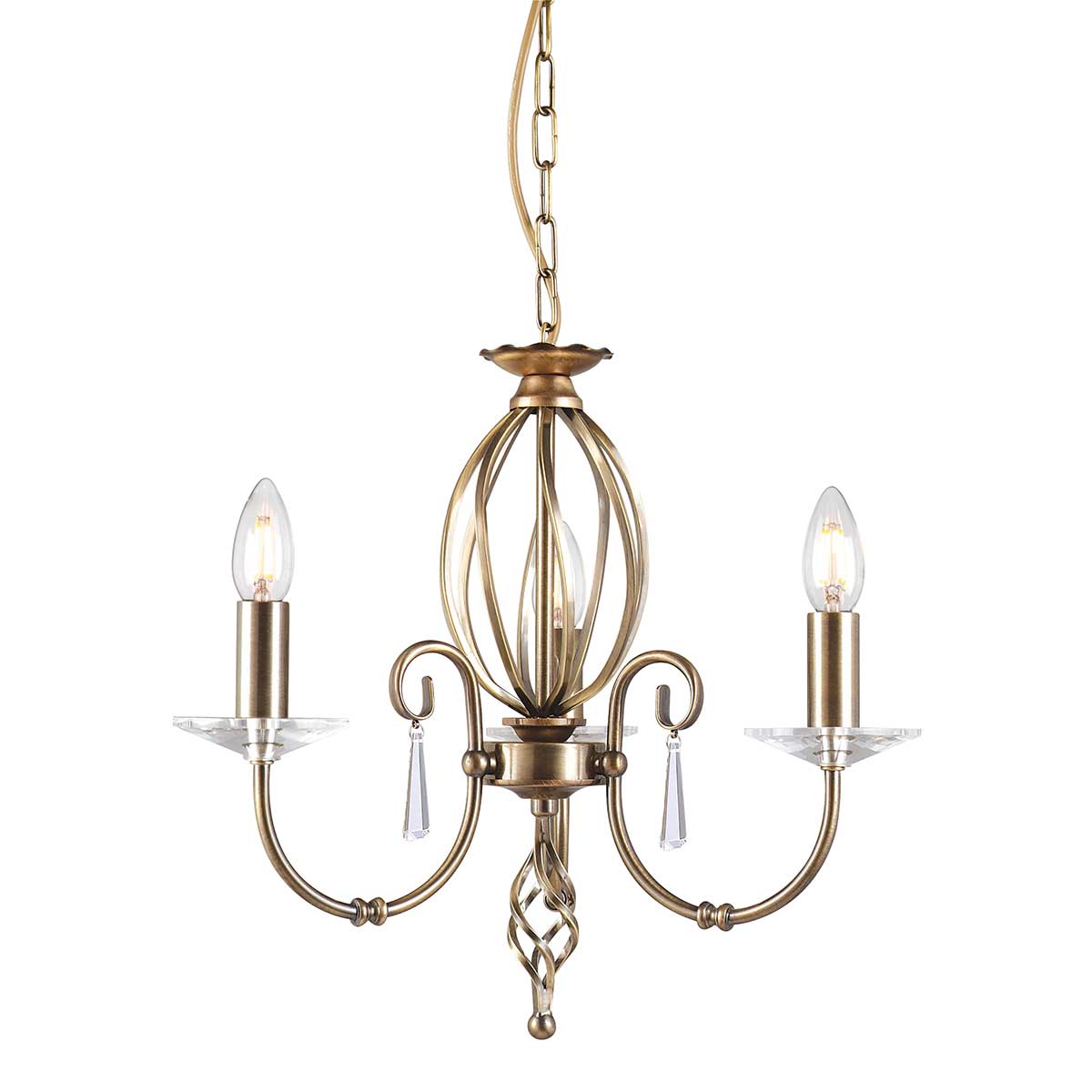 Elstead Aegean Aged Brass 3 Light Chandelier – Traditional