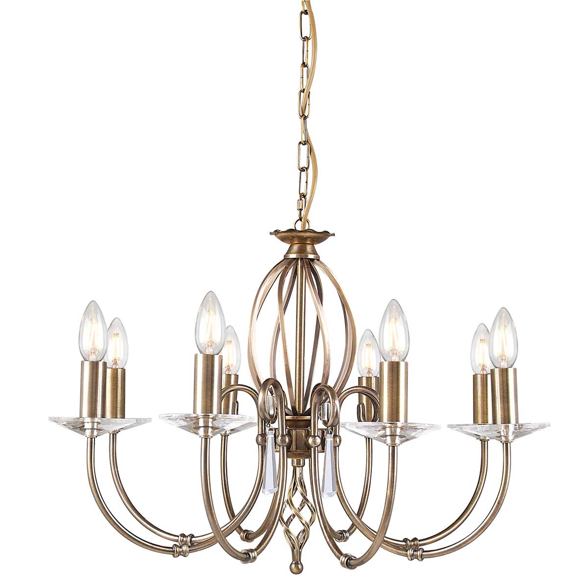 Elstead Aegean Aged Brass 8 Light Chandelier – Traditional