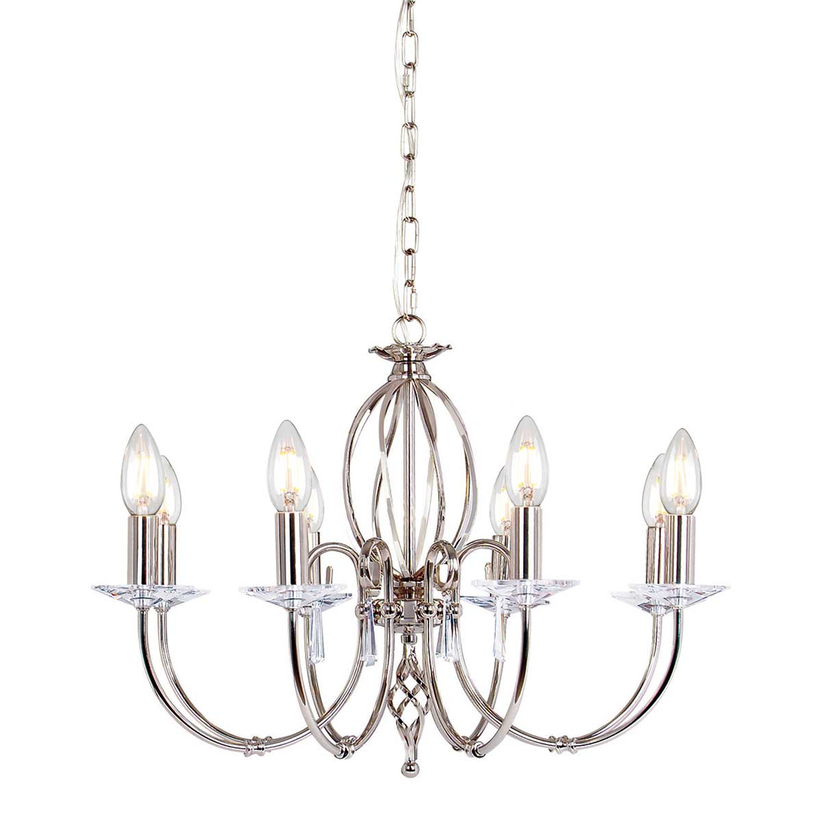 Elstead Aegean Polished Nickel 8 Light Chandelier – Traditional