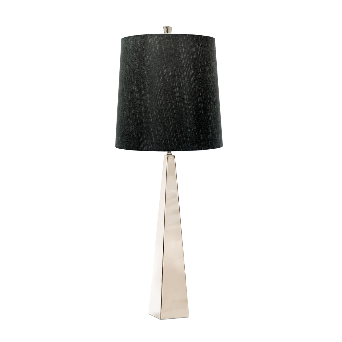 Ascent Tapered Polished Nickel Table Lamp With Black Shade