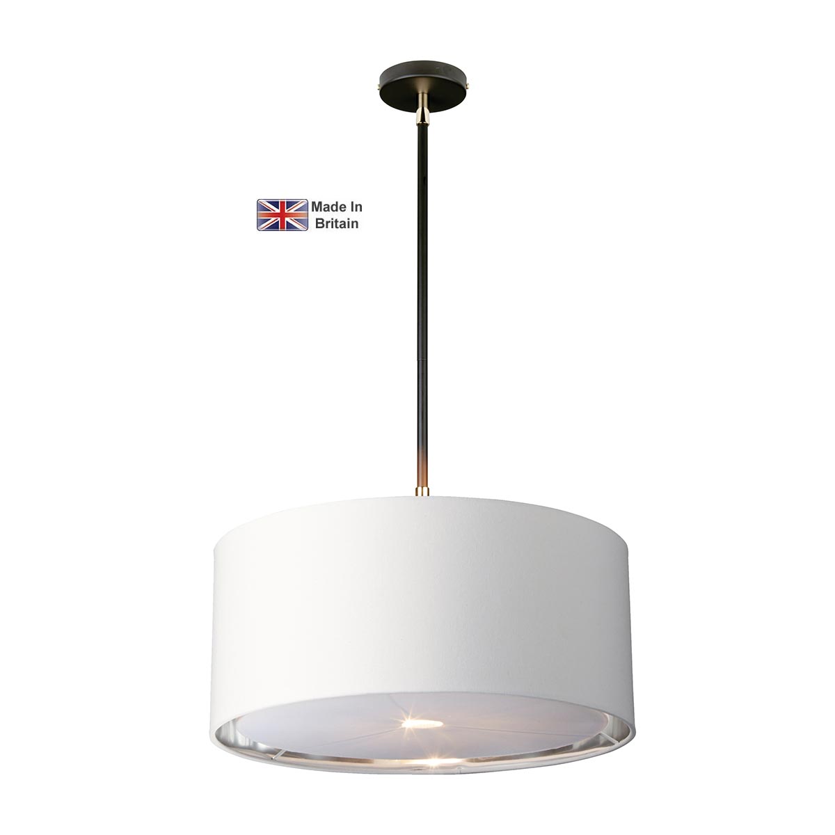 Balance Modern Single Light Pendant Black & Polished Nickel