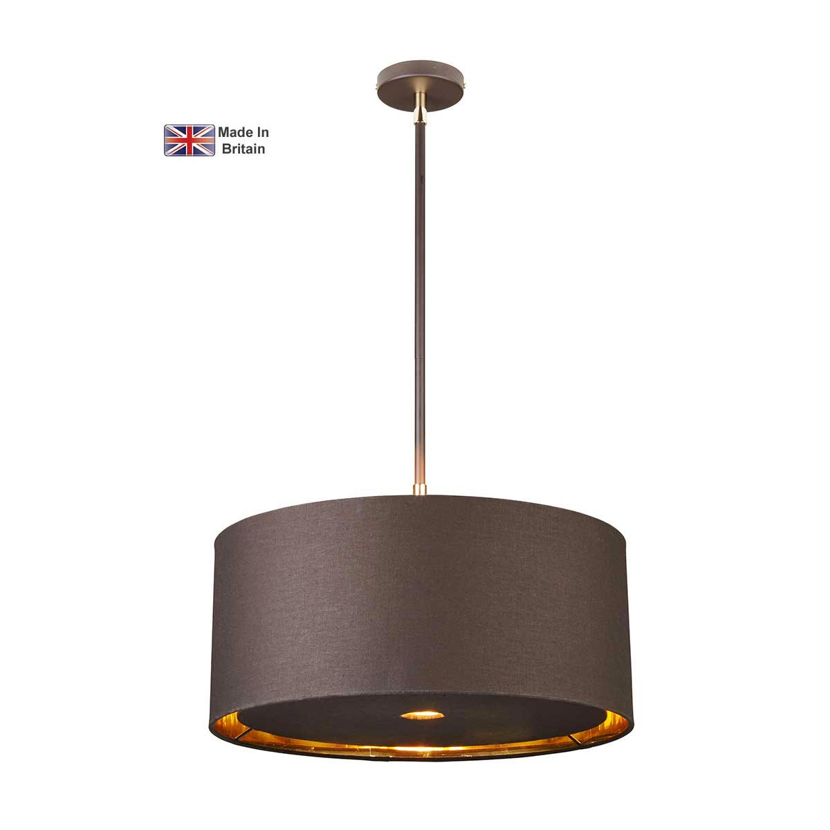 Balance Modern Single Light Pendant Brown & Polished Brass