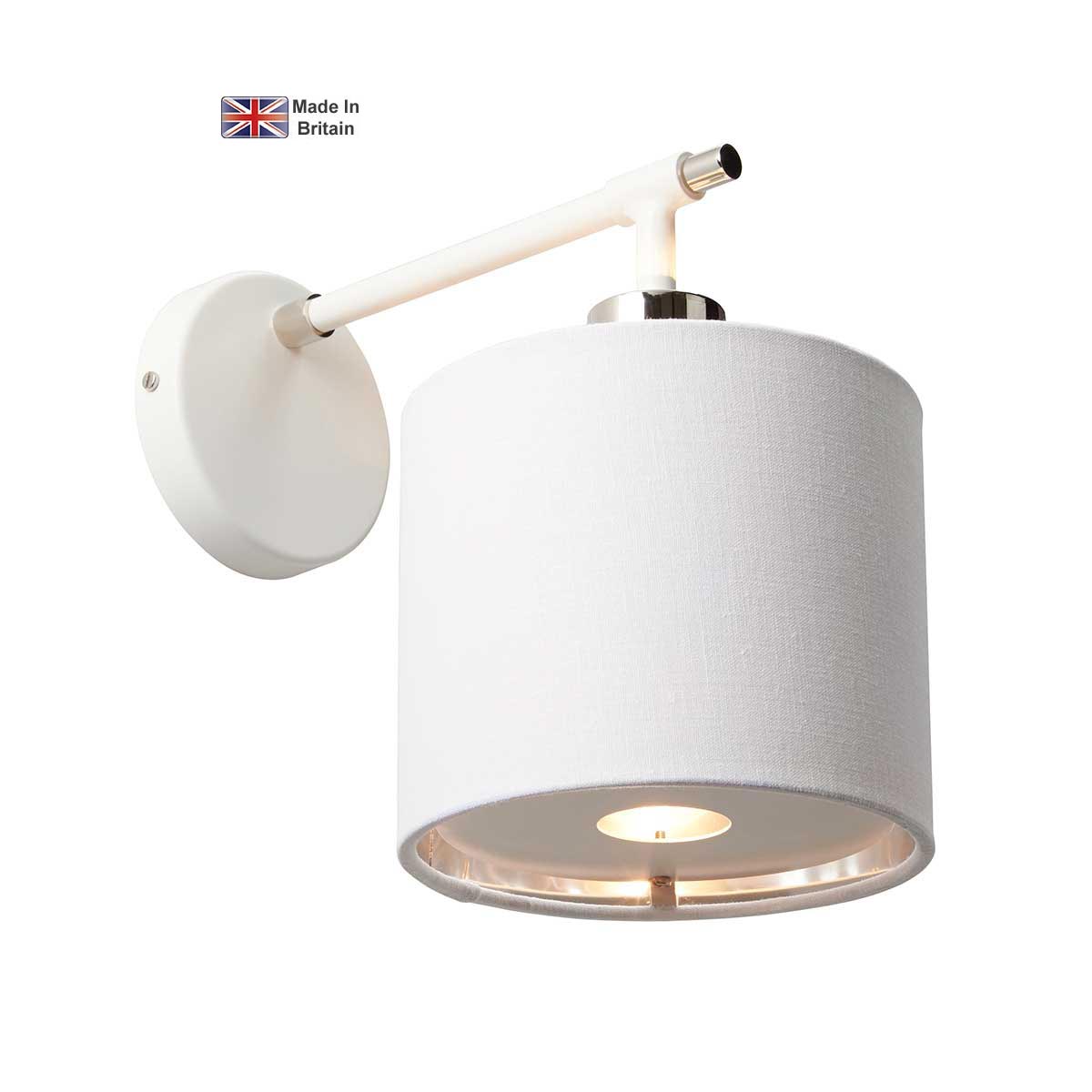 Balance Modern Single Wall Light White & Polished Nickel