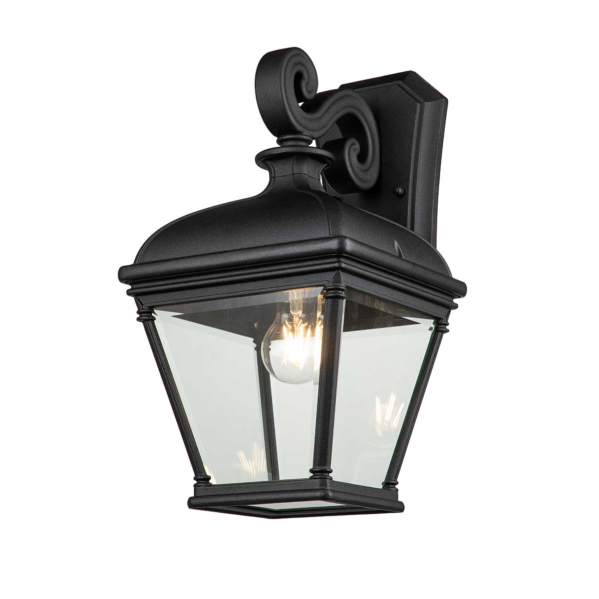 Bayview Large Georgian Style Outdoor Wall Lantern Black