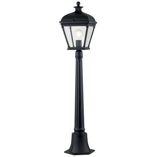 Bayview medium 1 light Georgian style pillar lantern in black on white background