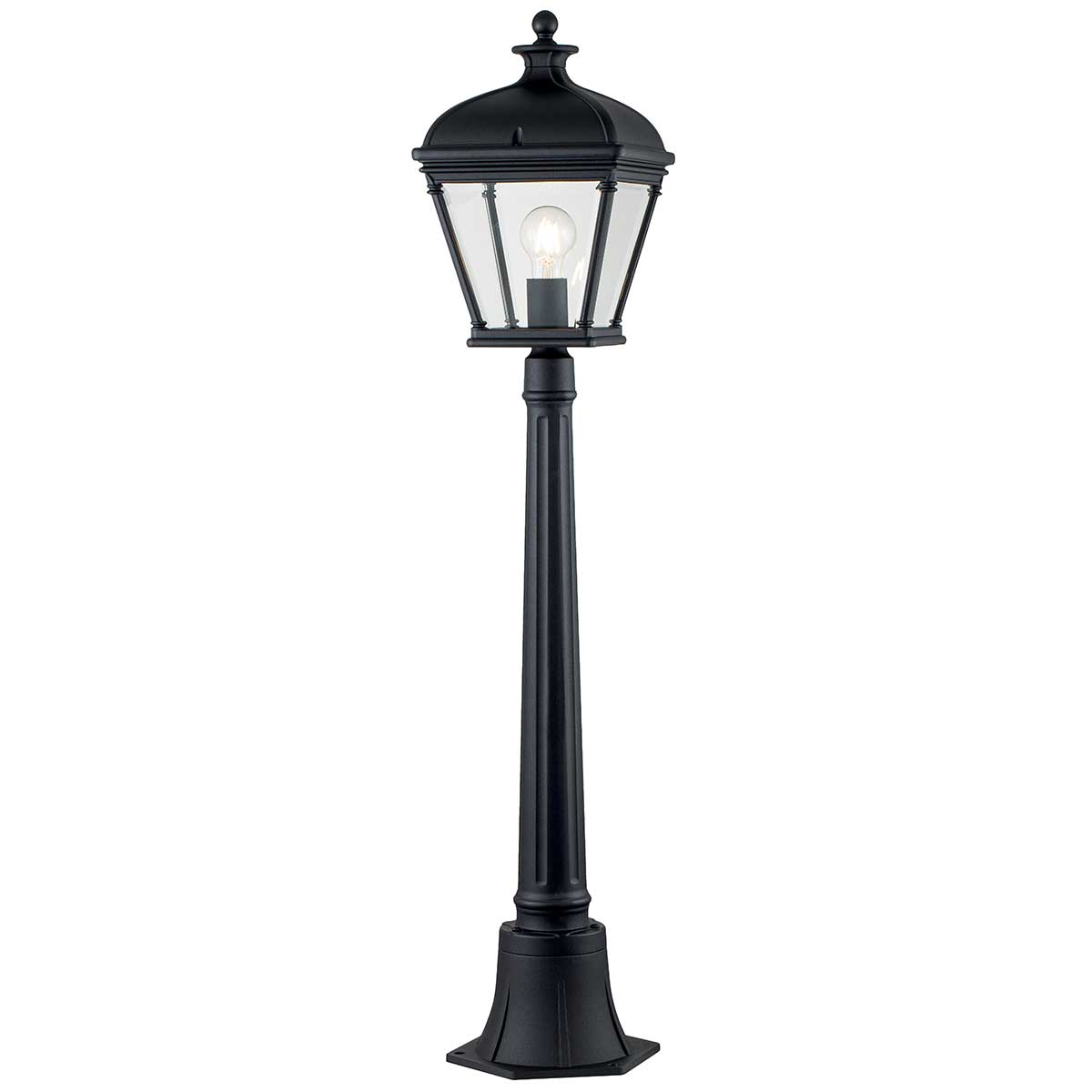 Bayview Medium 1 Light Georgian Style Pillar Lantern Black