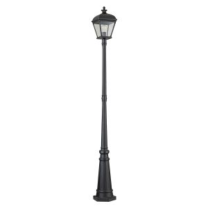 Bayview single light Georgian style garden lamp post in black on white background