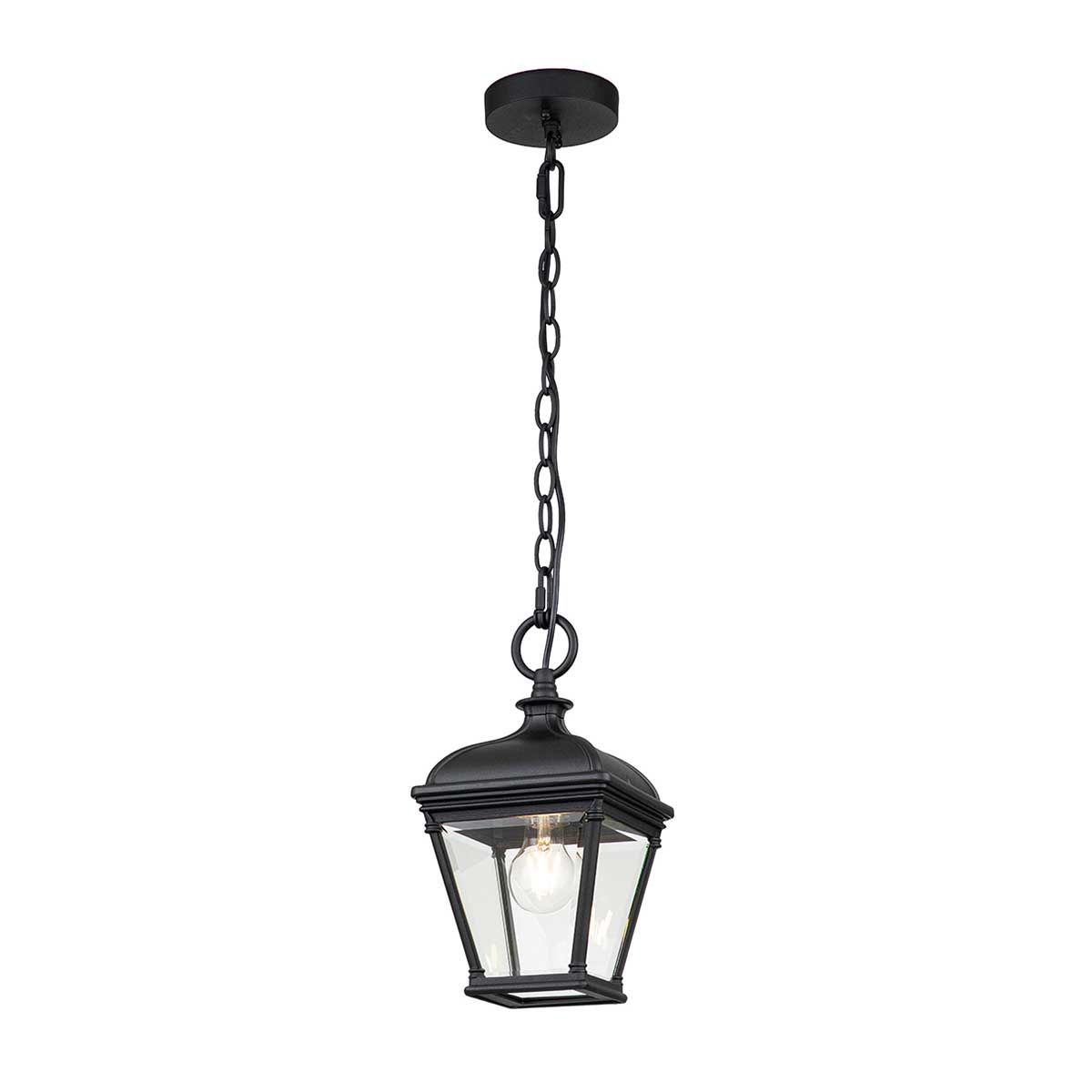 Bayview 1 Light Georgian Style Hanging Porch Lantern Black