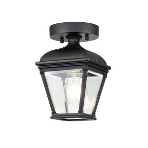 Bayview 1 light Georgian style porch ceiling lantern in black on white background