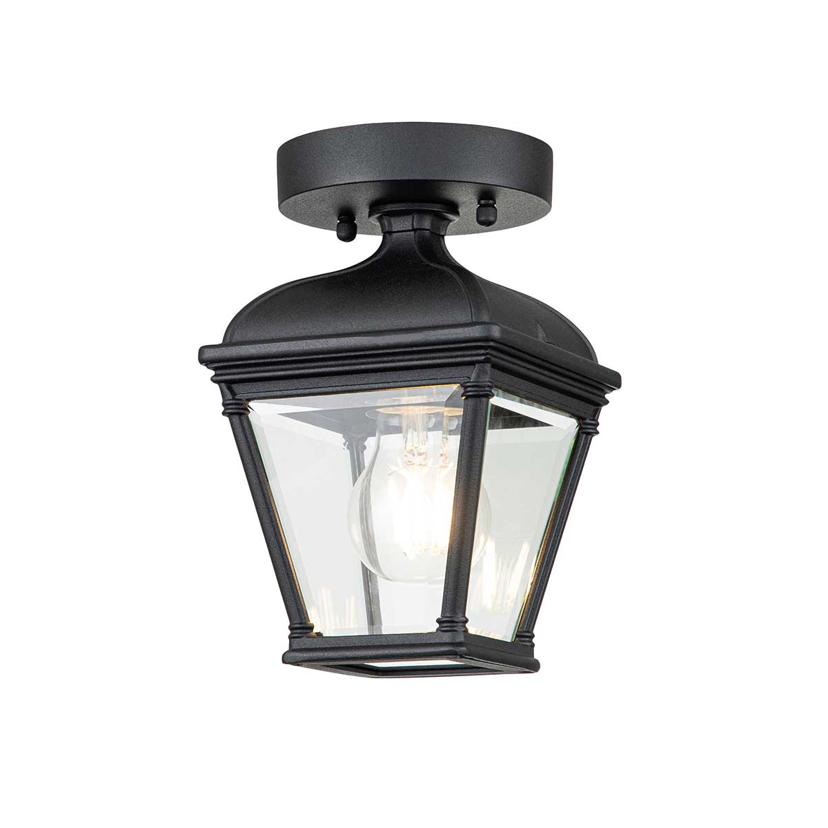 Bayview 1 Light Georgian Style Porch Ceiling Lantern Black