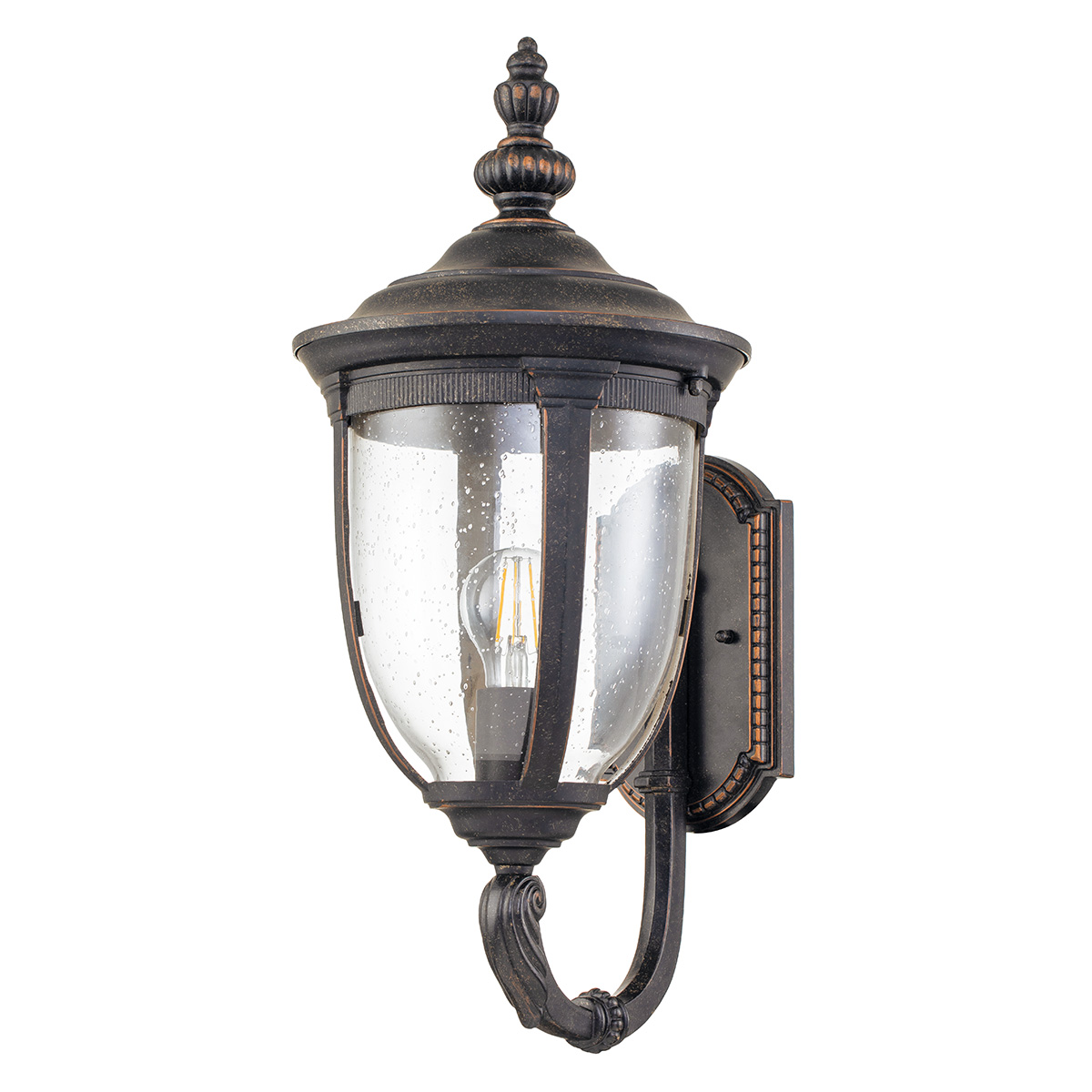 Cleveland Medium Upward Wall Lantern Weathered Bronze IP44