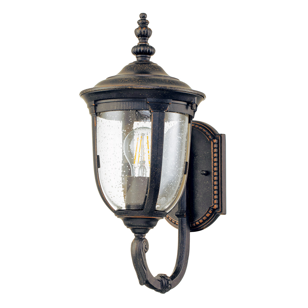 Cleveland Small Upward Wall Lantern Weathered Bronze IP44