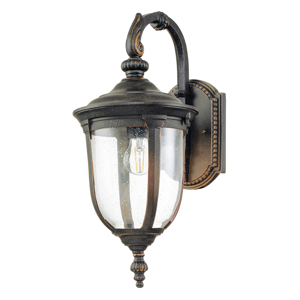 Cleveland Medium Downward Wall Lantern Weathered Bronze IP44