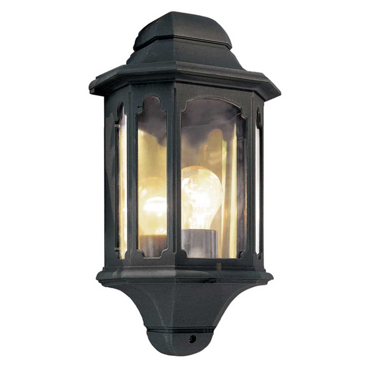 Elstead Chapel 1 Light Flush Outdoor Wall Half Lantern Black