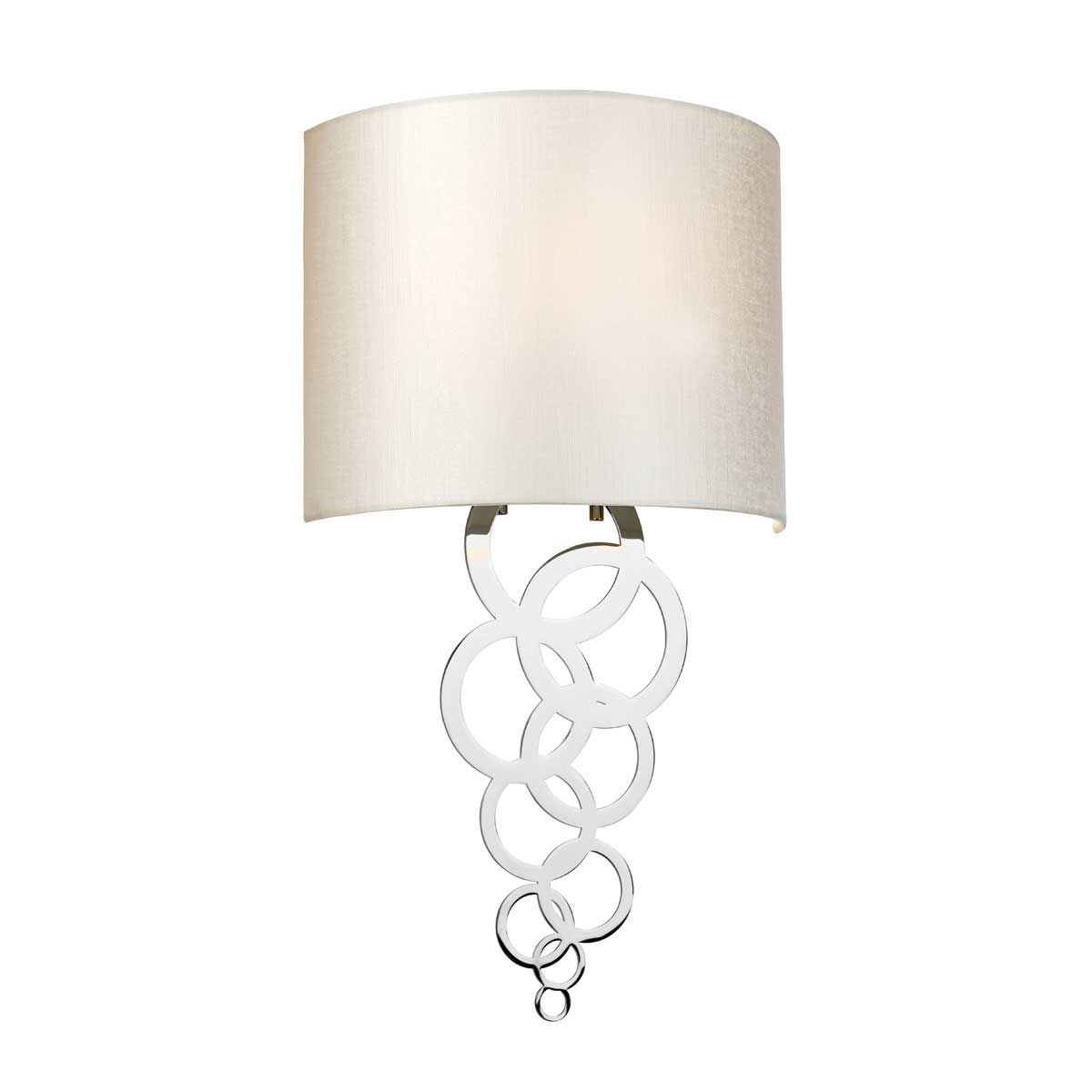 Curtis 1 Light Modern Chrome Wall Light With Ivory Shade