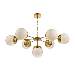 Dar Bombazine 7 light chandelier in natural finish solid brass main image
