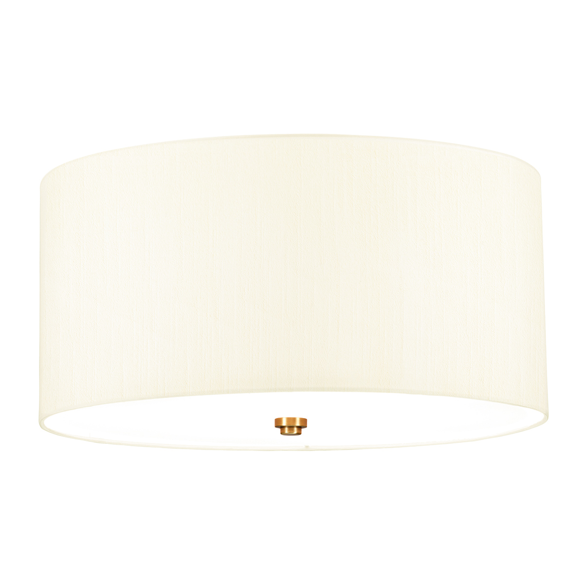 Fletcher 18″ Flush 3 Light Ivory Drum Ceiling Light Brass Detail