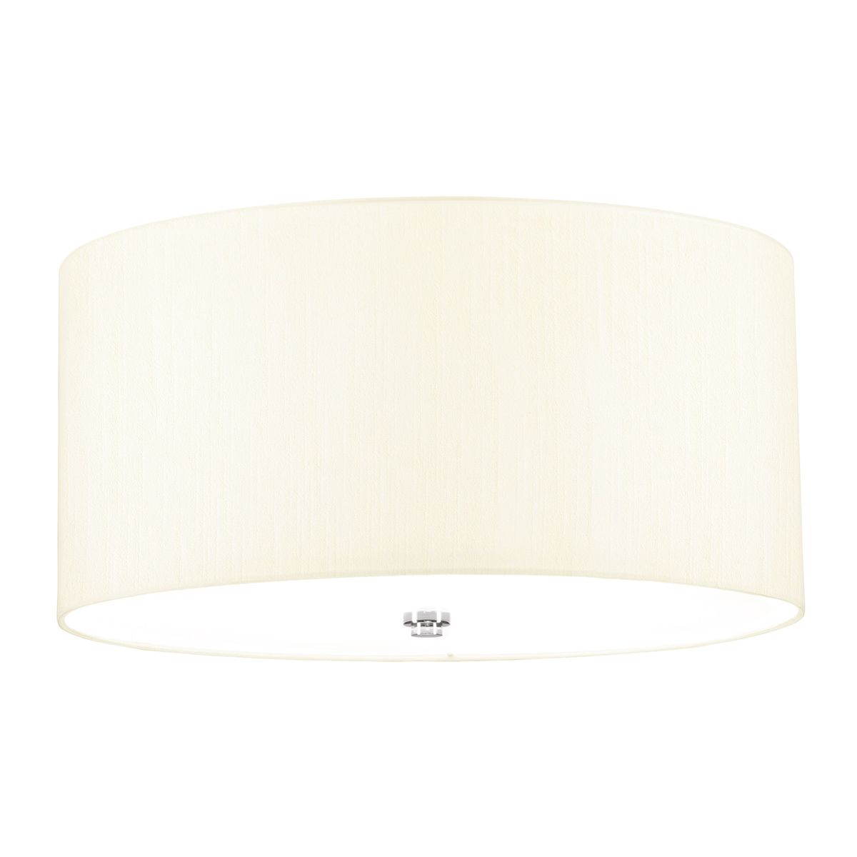 Fletcher 18″ Flush 3 Light Ivory Drum Ceiling Light Chrome Detail