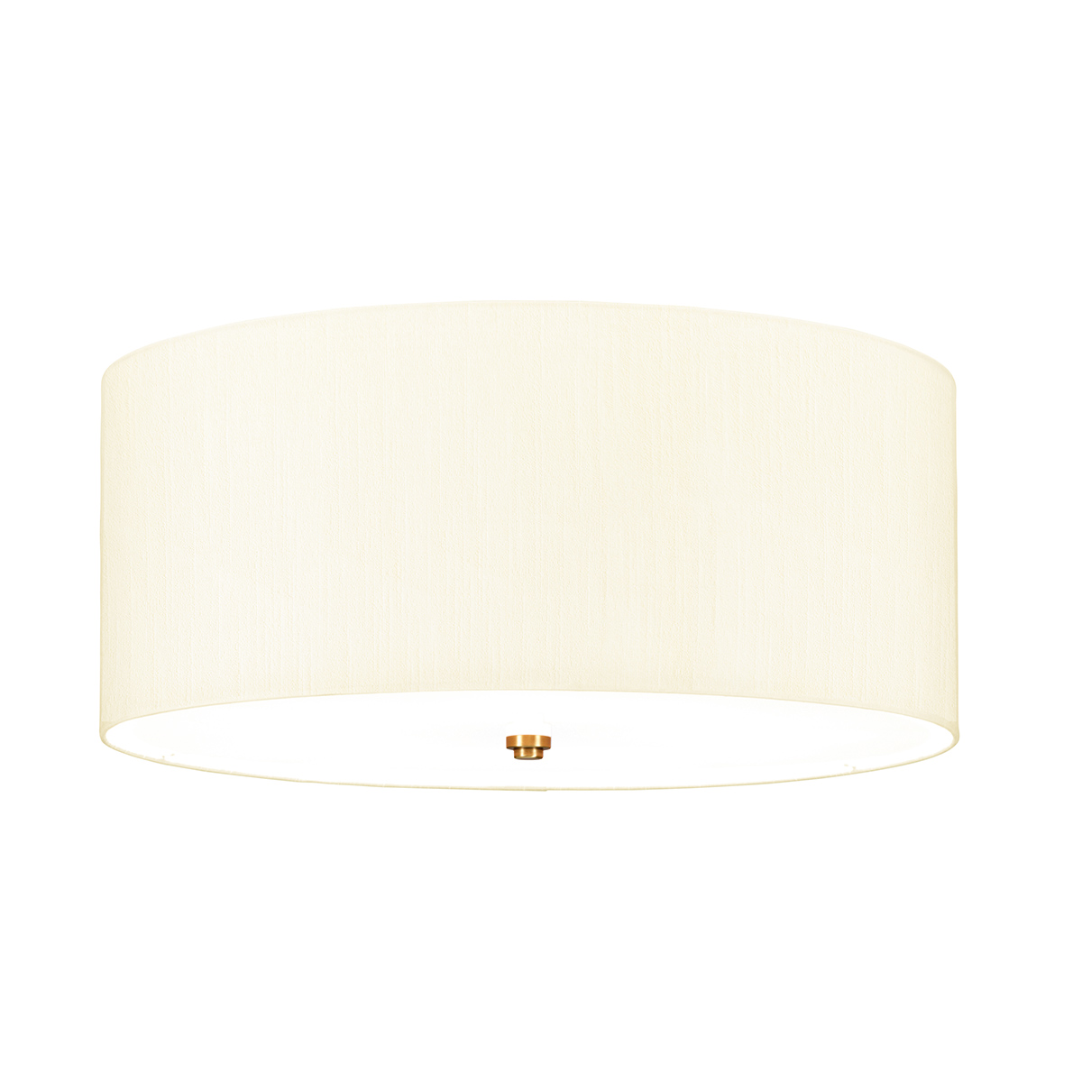 Fletcher 22″ Flush 5 Light Ivory Drum Ceiling Light Brass Detail