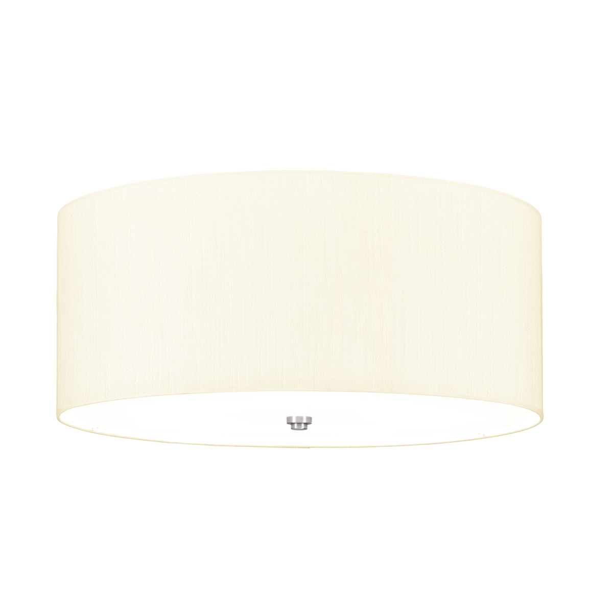 Fletcher 22″ Flush 5 Light Ivory Drum Ceiling Light Chrome Detail