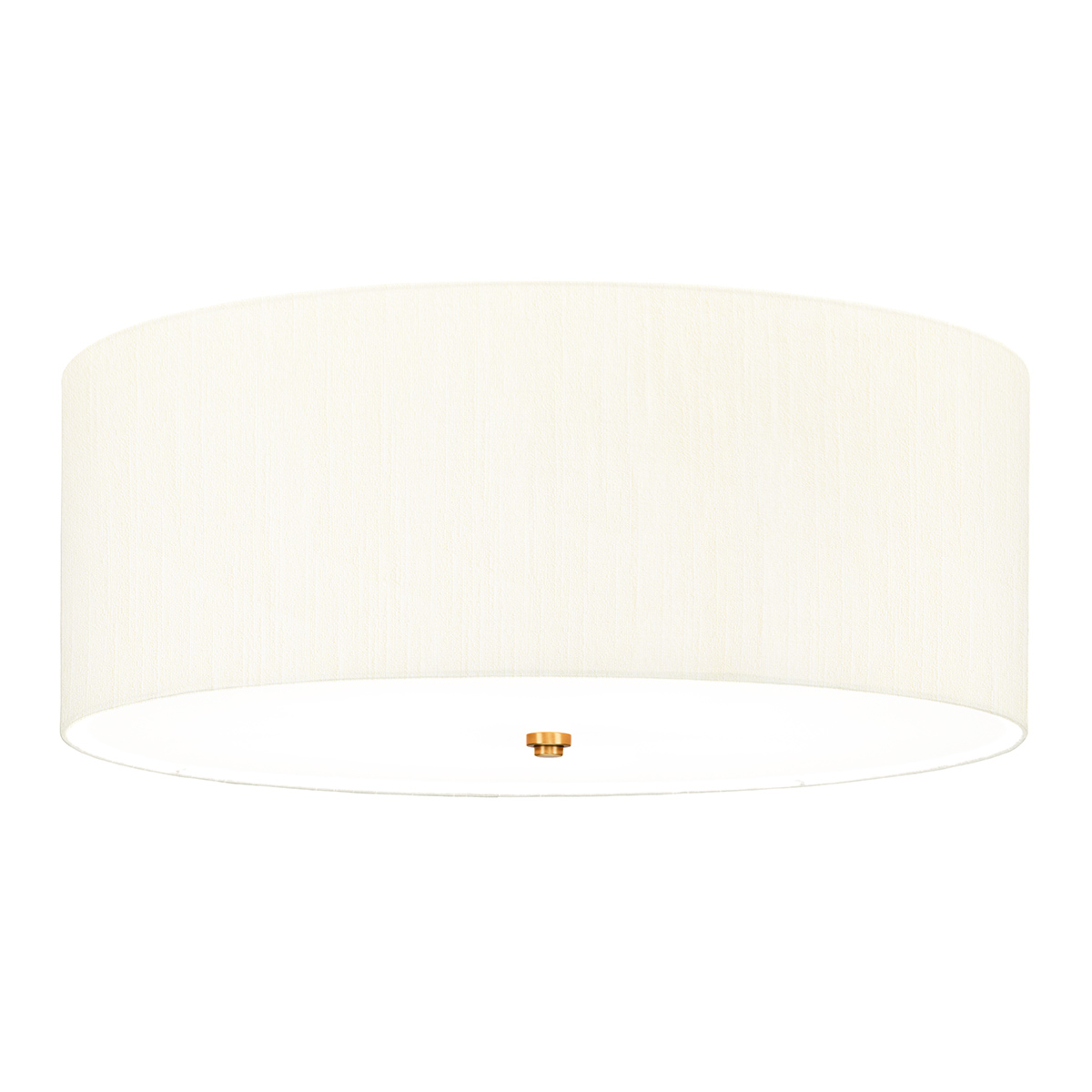 Fletcher 26″ Flush 5 Light Ivory Drum Ceiling Light Brass Detail