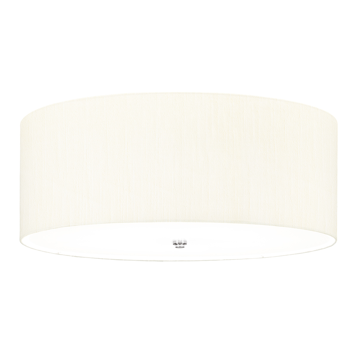 Fletcher 26″ Flush 5 Light Ivory Drum Ceiling Light Chrome Detail